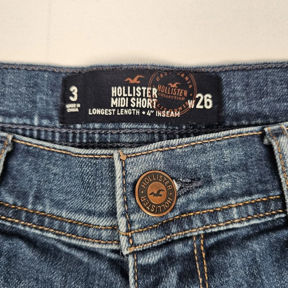 HOLLISTER Blue Denim Midi Denim Jeans‎ Shorts ~ Size 3